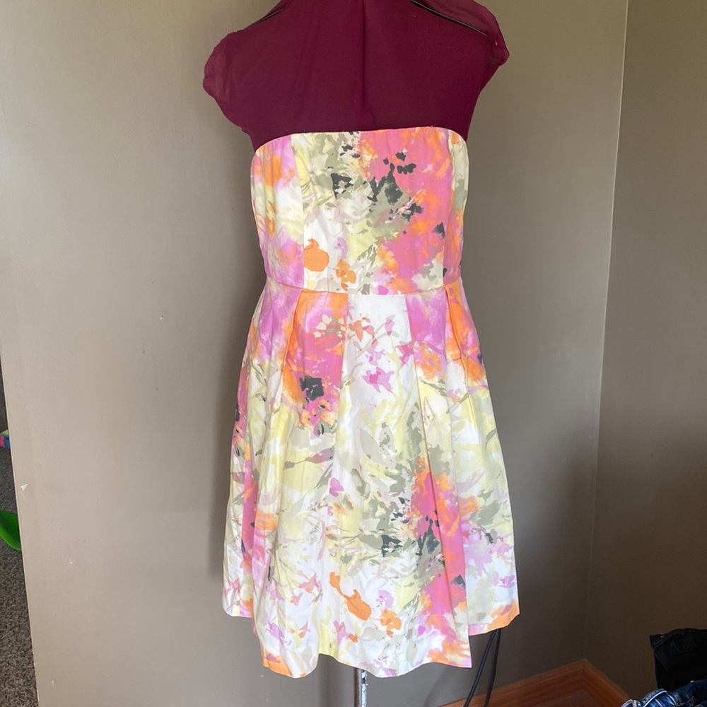 J. Crew Factory Strapless Floral Dress (Size 10) retro